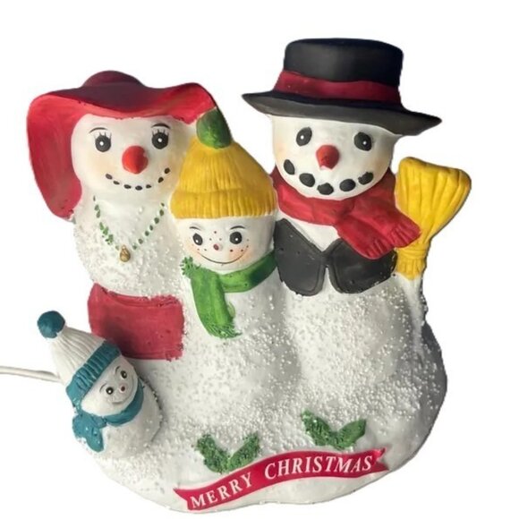 Vtg Snowman Wind Up Musical Figurine Porcelain Plays White Christmas New - Picture 2 of 8